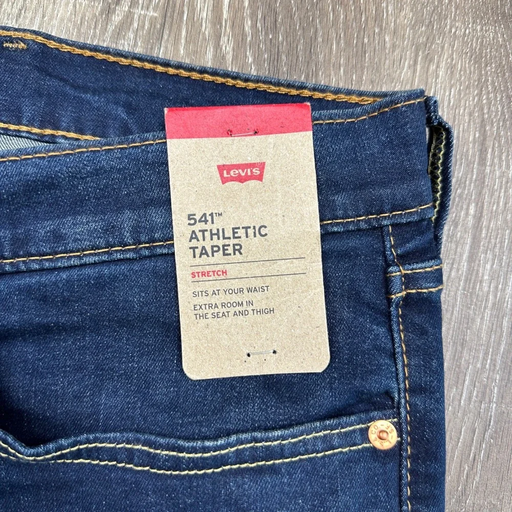 NEW Levis 541 Athletic Taper Jeans Mens 48x32 Dark Wash Stretch Big and Tall